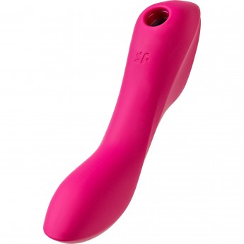 Вакуум-волновой бесконтактный стимулятор клитора SATISFYER Curvy Trinity 3, силикон, красный Вакуум-волновой бесконтактный стимулятор клитора SATISFYER Curvy Trinity 3, силикон, красный