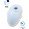 Вакуум-волновой стимулятор клитора с вибрацией SATISFYER CUTIE GHOST, силикон, голубой, 9,1 см 4067759